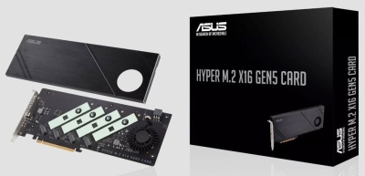 ASUS выпустила карту расширения Hyper M.2 x16 Gen5 для четырёх SSD и с пропускной способностью до 512 Гбит/с